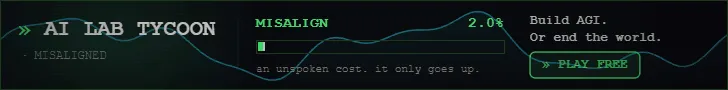 AI Lab Tycoon: Misaligned banner